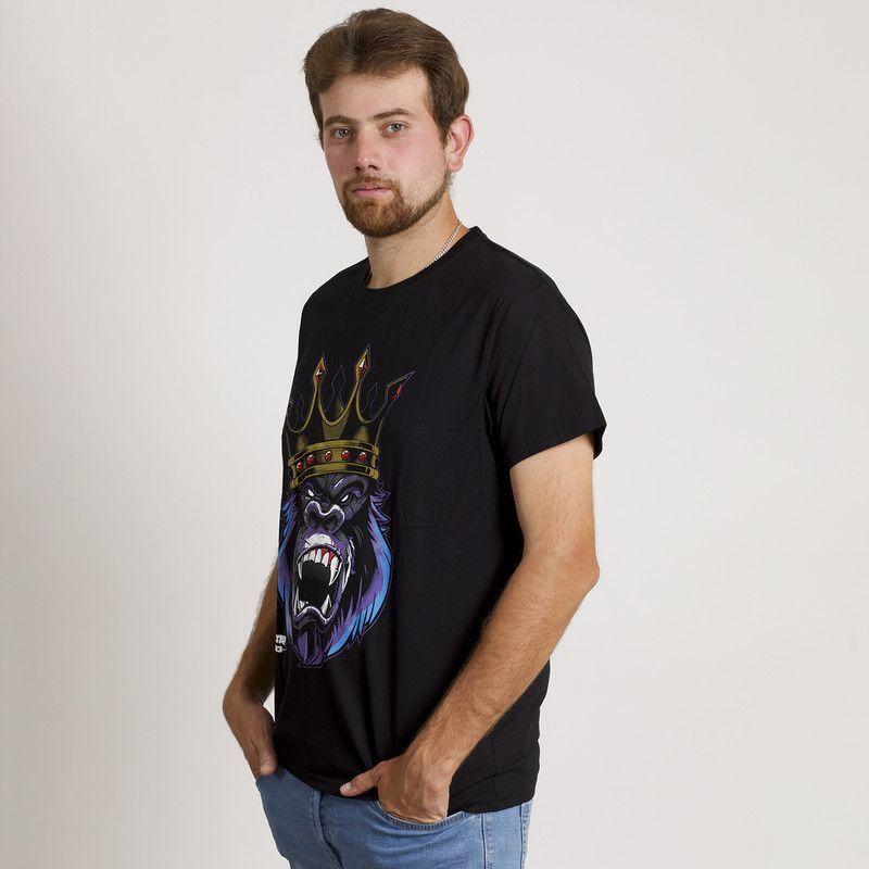 POLERA MANGA CORTA ESTAMPADA NEGRA GORILA KING-2
