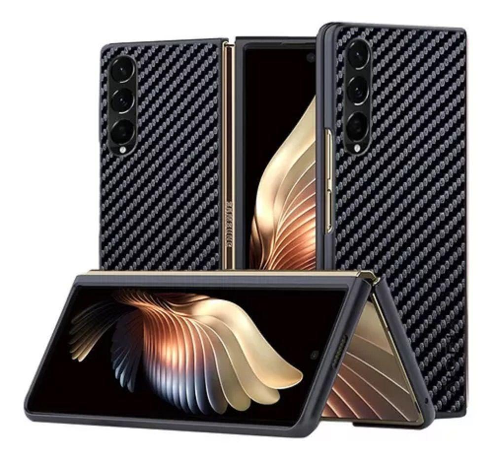 Funda Forro Samsung Galaxy Z Fold 3 Fibra De Carbono Negro-0