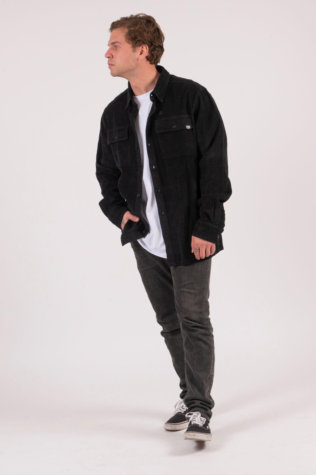 Camisa Raley Cotele Negra Hombre -4