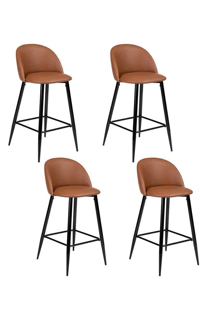 Pack 4 Sillas Bar Pu Taburetes-0
