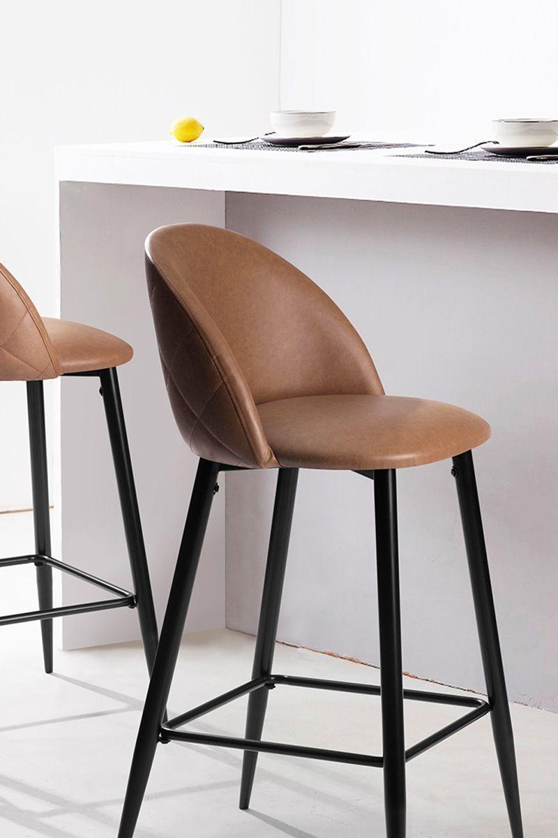 Pack 4 Sillas Bar Pu Taburetes-5