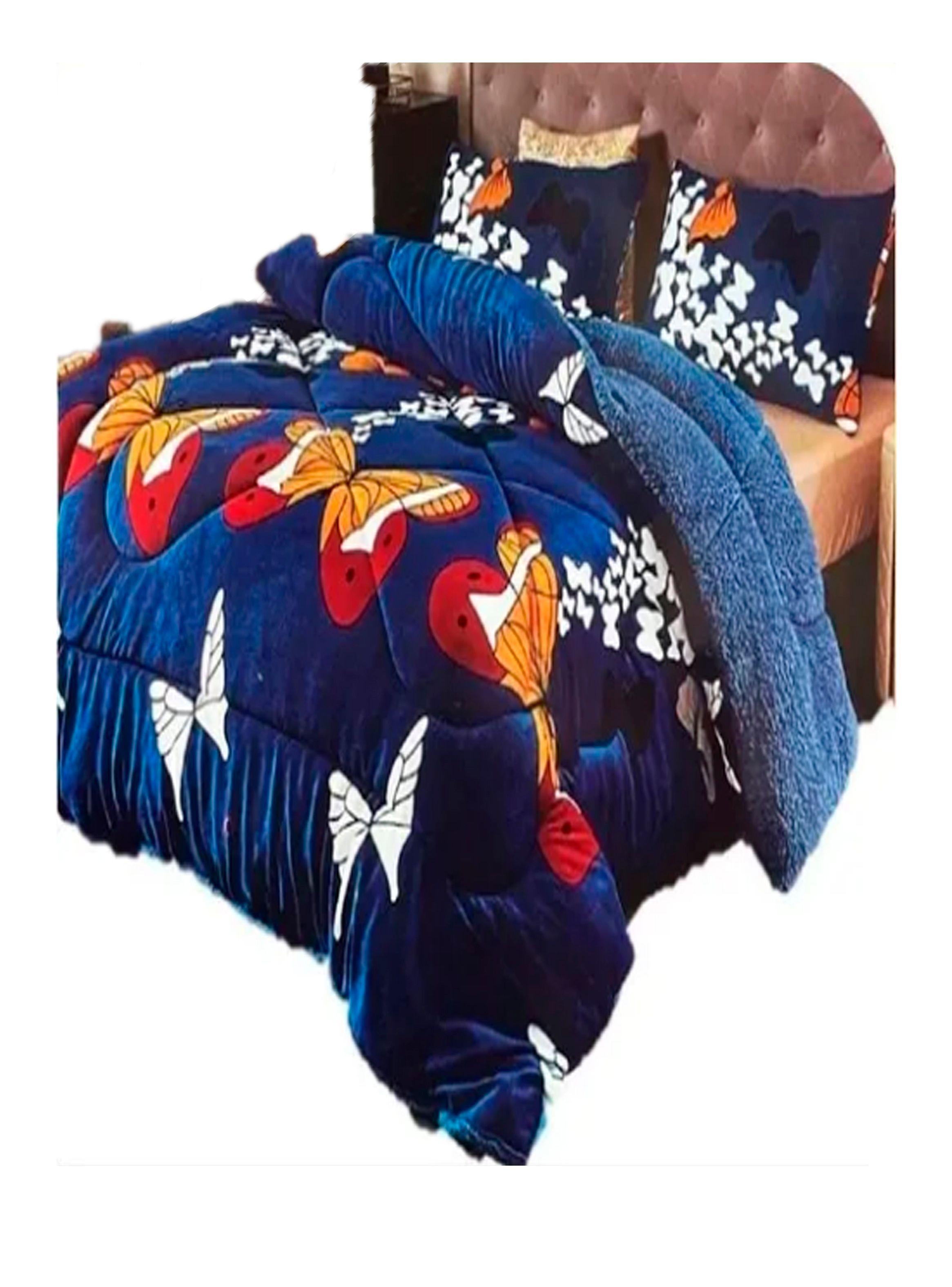 plumon cobertor chiporro azul mariposa 2.0-0