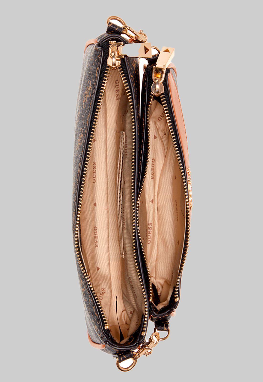 Mini Cartera Kasinta Double Zip Pouch Café Guess-3