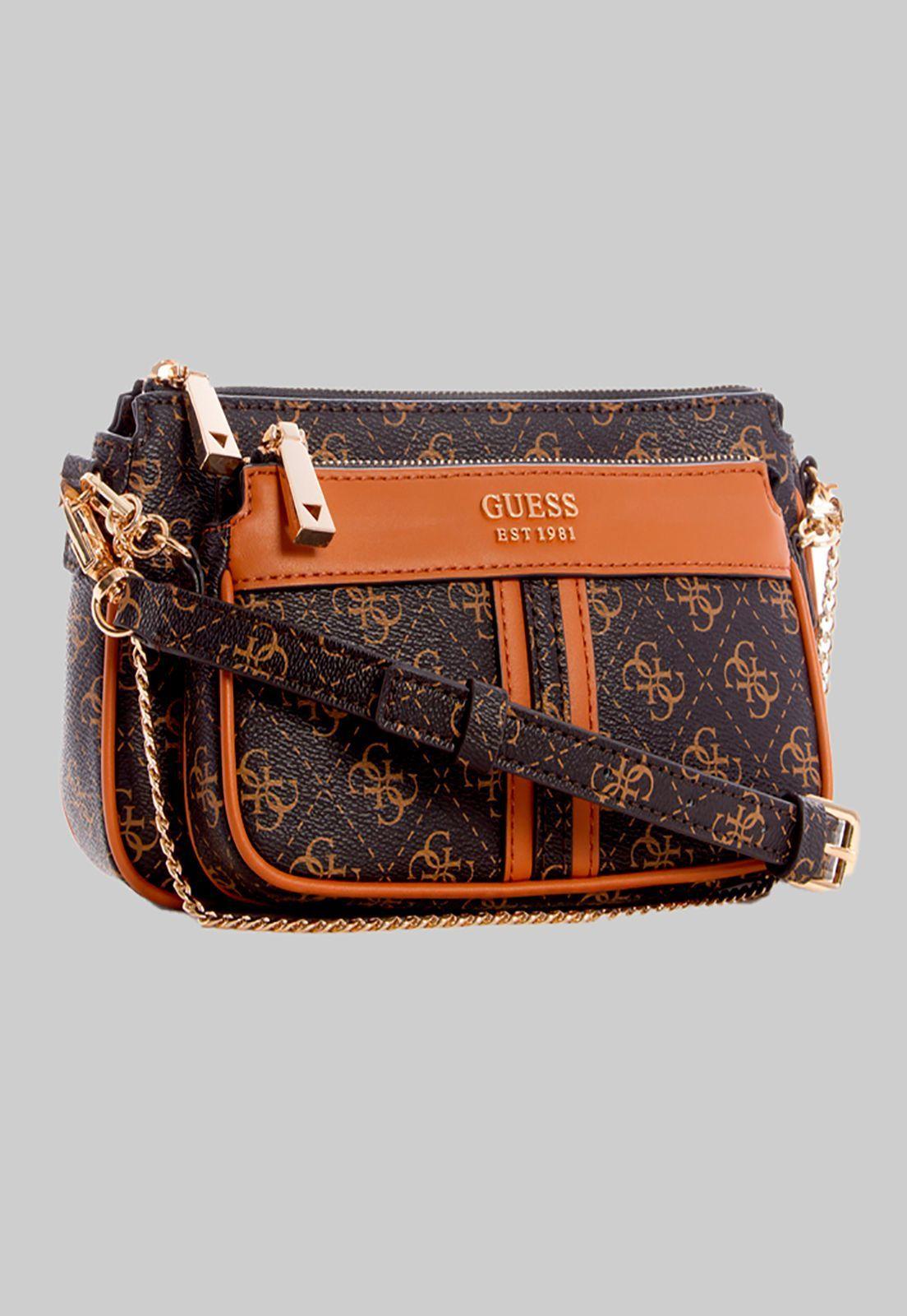 Mini Cartera Kasinta Double Zip Pouch Café Guess-1