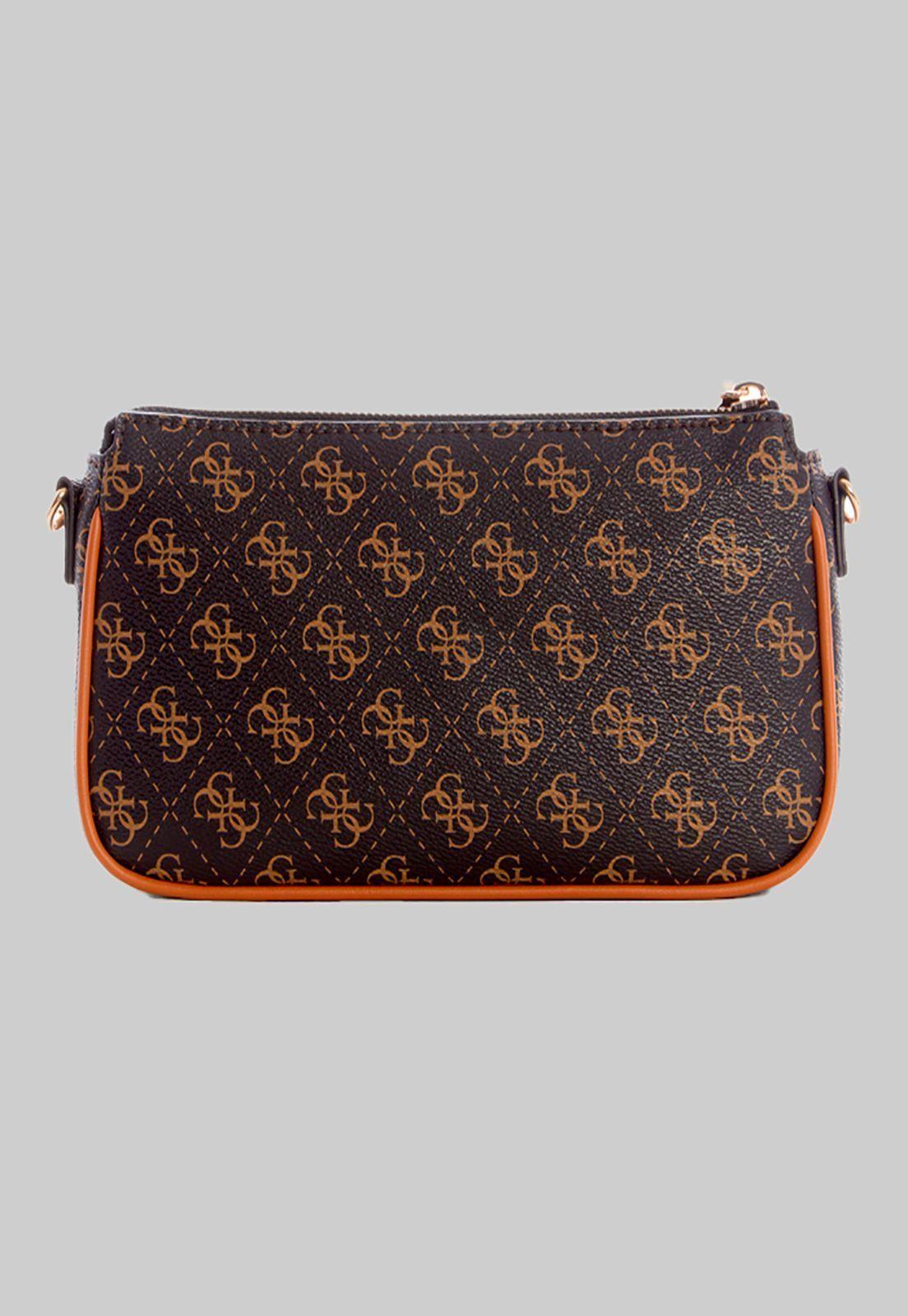 Mini Cartera Kasinta Double Zip Pouch Café Guess-2
