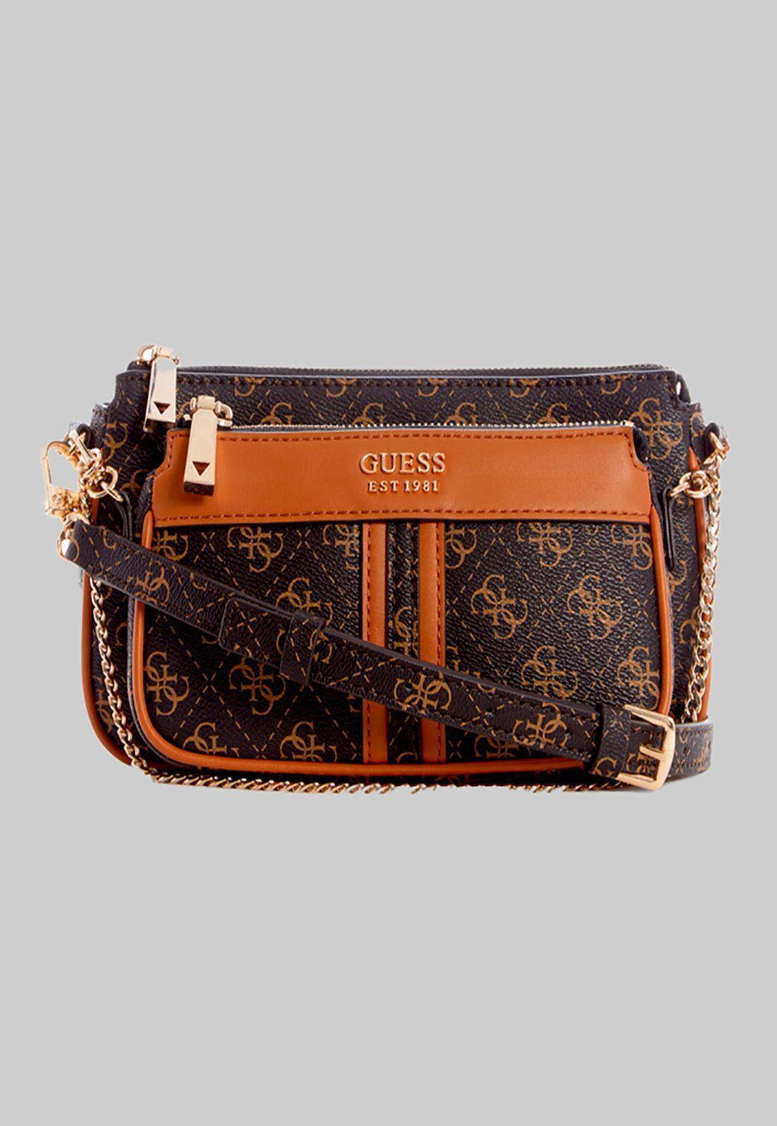 Mini Cartera Kasinta Double Zip Pouch Café Guess-0