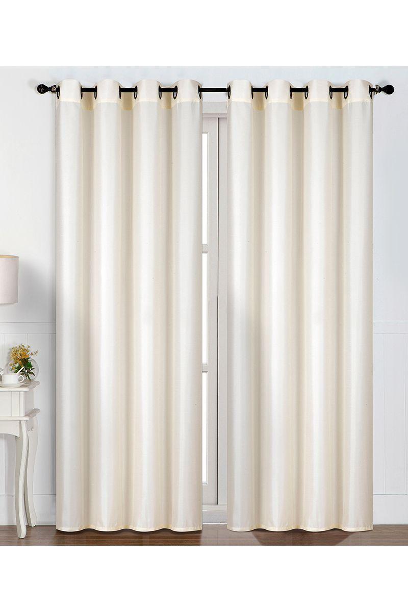 Pack 2 Cortinas de Tela Ojales 140x220 cm Blanco-1