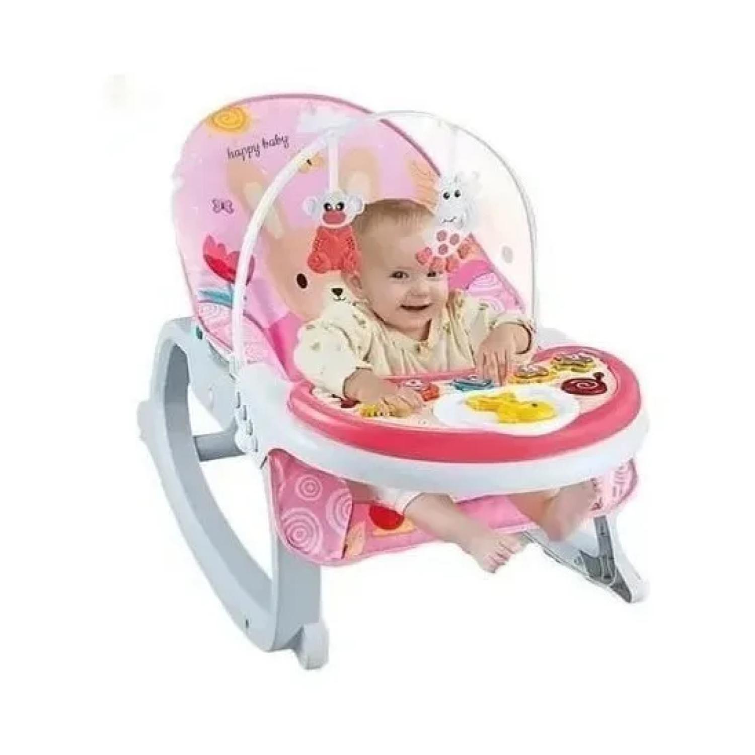 Juguete Silla Mecedora Vibradora 3En1 Sonidos Infantil Rosado-2