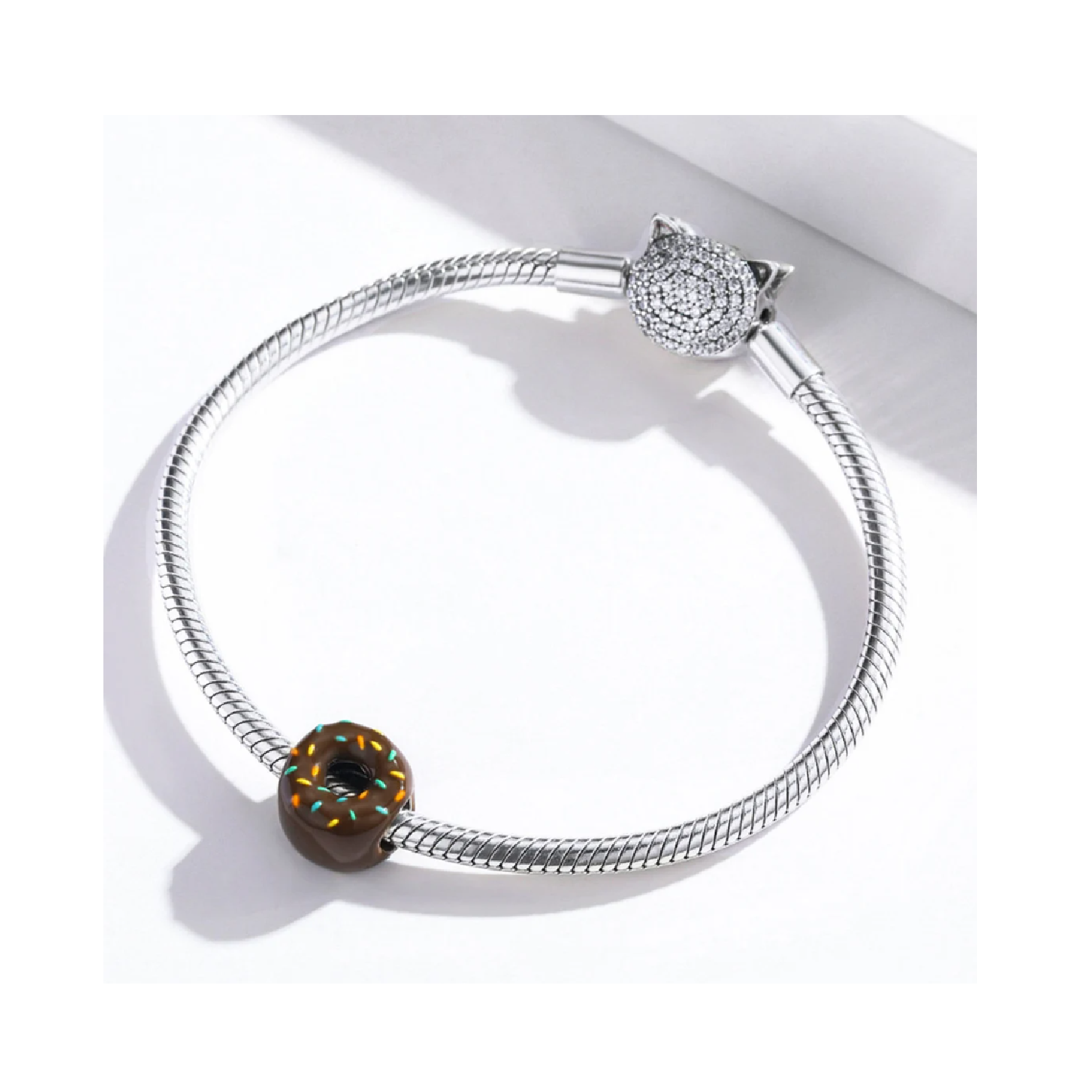 Charm Donut Chocolate en Plata Fina 925 SILVER HEART-2