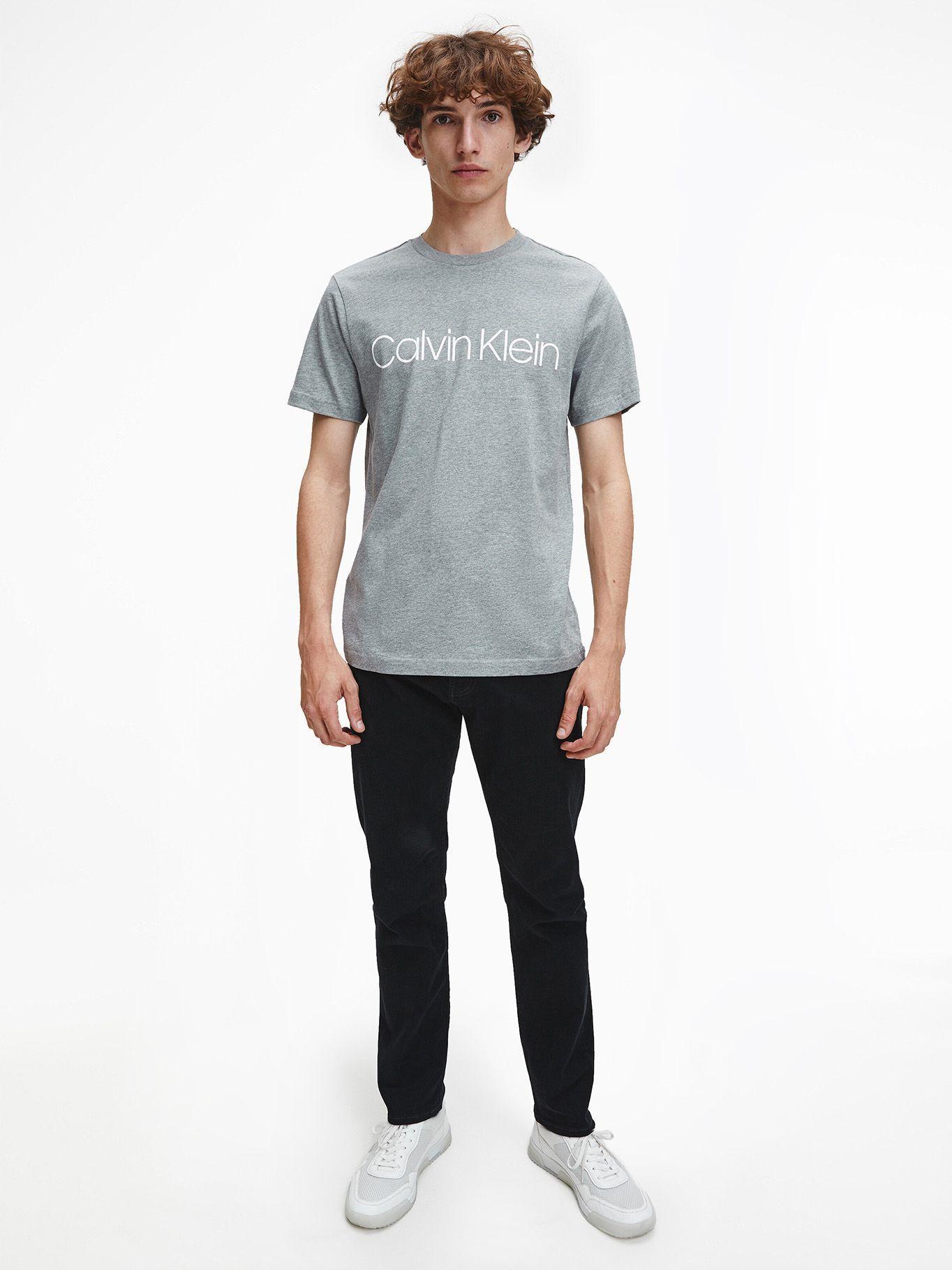 Polera Cotton Front Logo Gris Calvin Klein-1