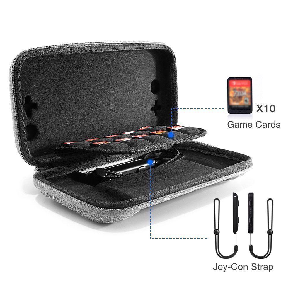 Tomtoc - Combo Funda y carcasa silicona para Nintendo Switch - Gris-2