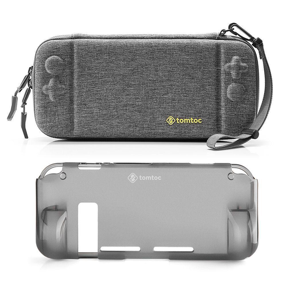 Tomtoc - Combo Funda y carcasa silicona para Nintendo Switch - Gris-1