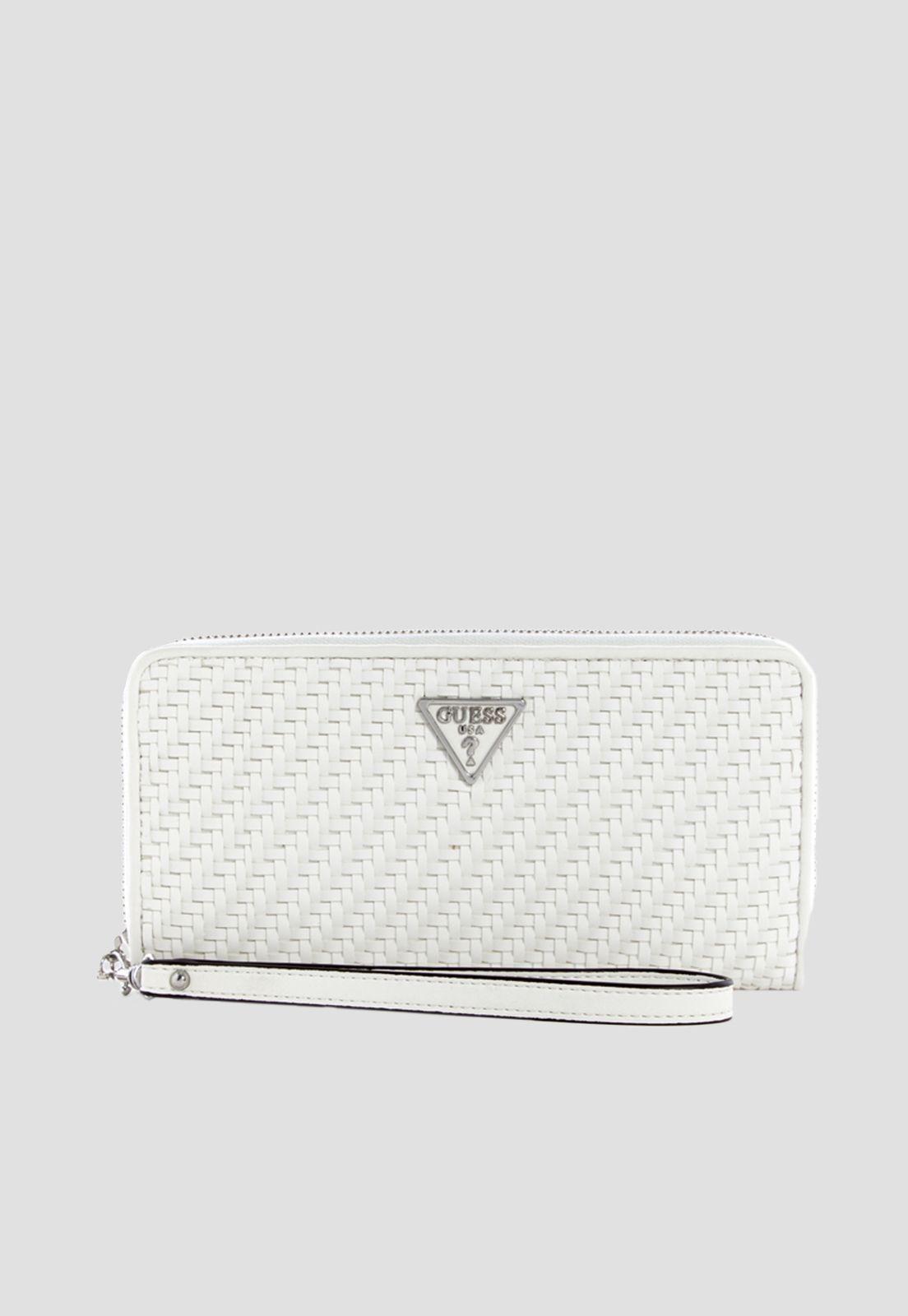 Billetera Hassie Slg Large Around Blanco Guess-0