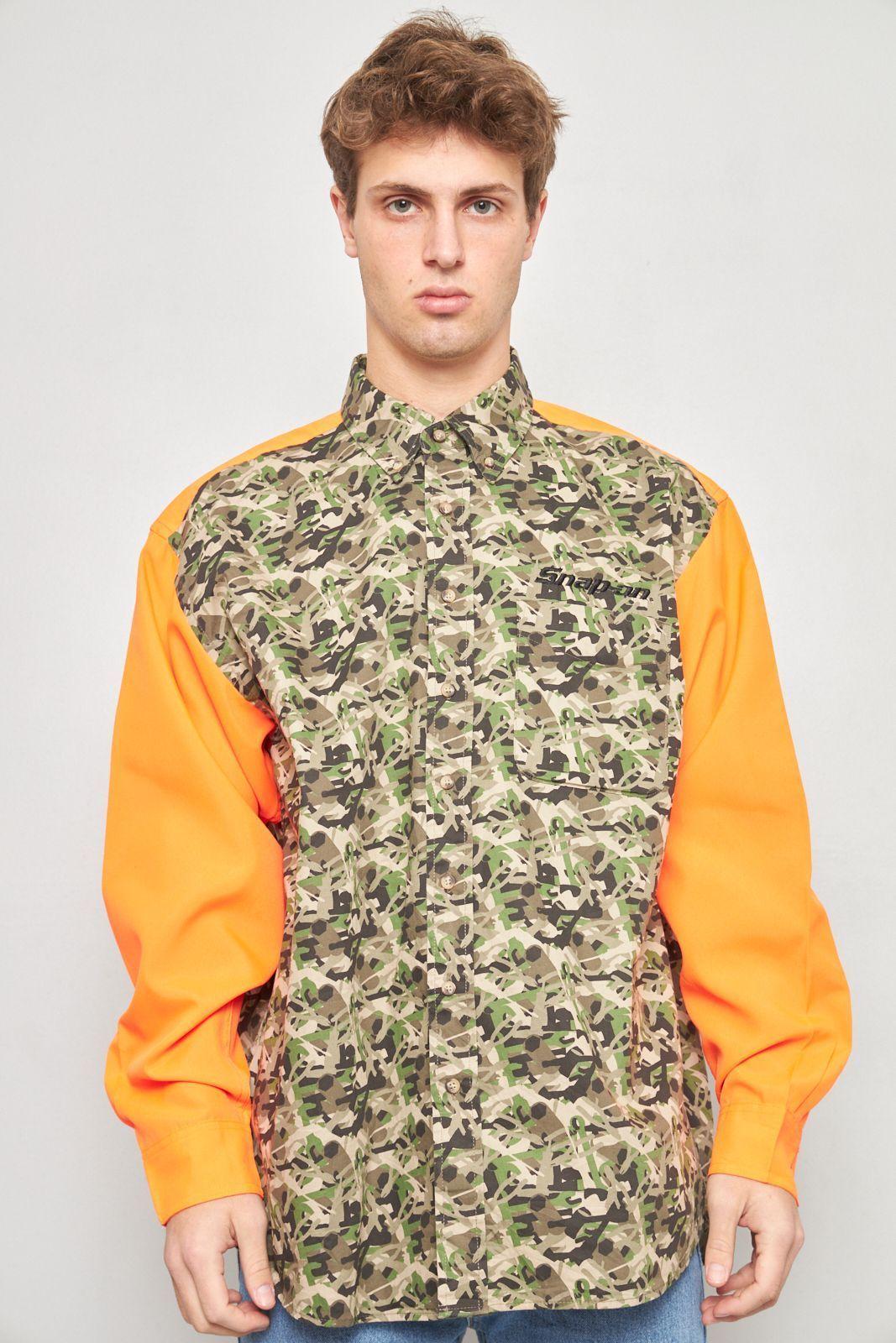 Camisa casual reciclado multicolor snap on talla XL -0