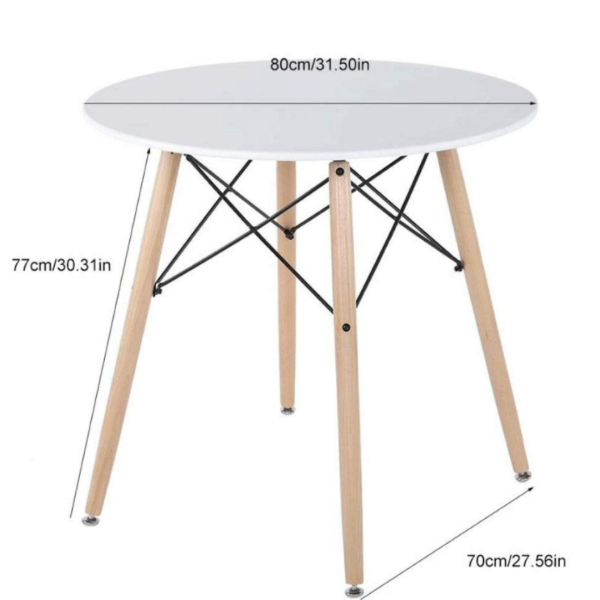 Juego De Comedor eames Redondo 4 sillas Blanco 80 cm-4