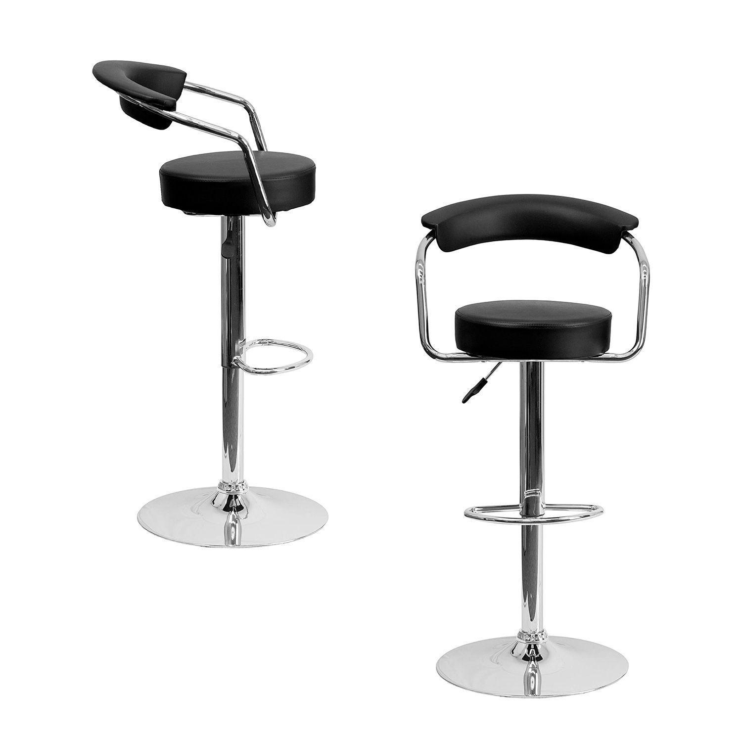 Pack 2 Pisos Bar Taburete Moderno Negro-3