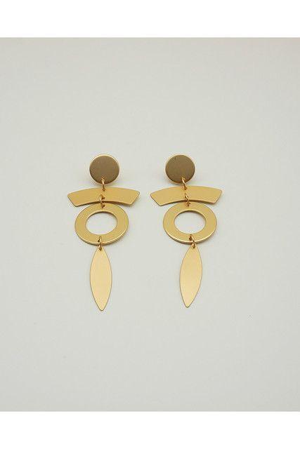 Aros Largos dorados Metal Power Abstract ID-0