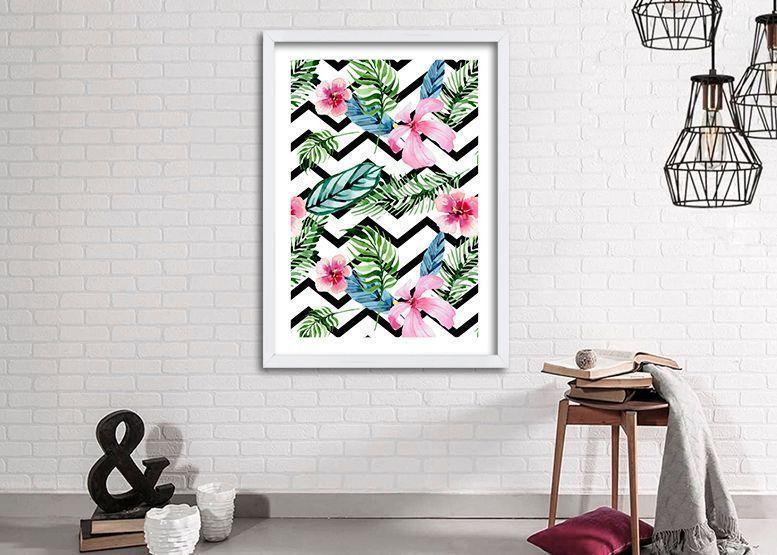Cuadro 50x35 cm ilustración Patron floral-1