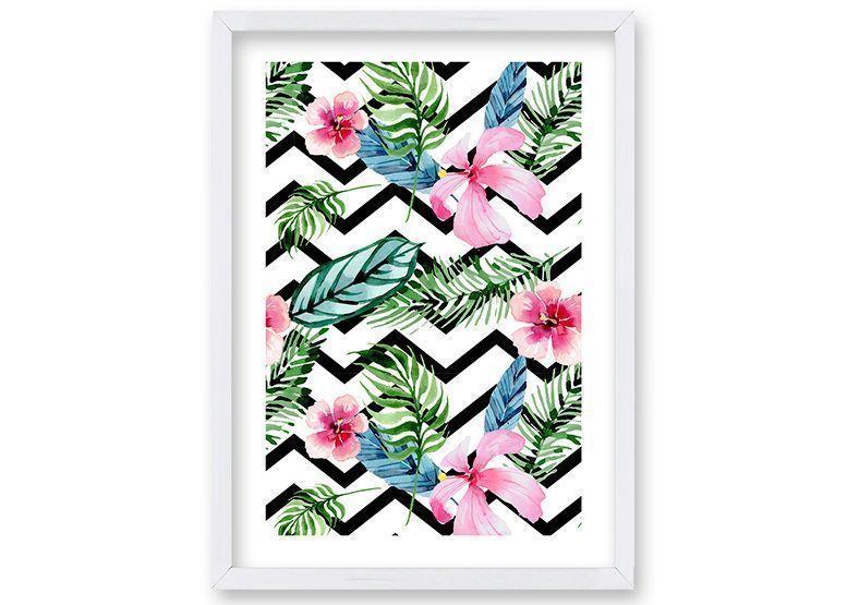 Cuadro 50x35 cm ilustración Patron floral-0