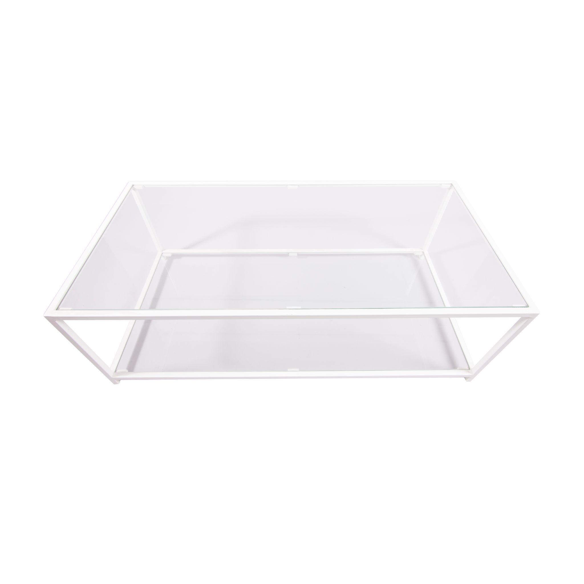 MESA DE CENTRO RECTANGULAR 100 BLANCO DOS NIVELES GLASS-3
