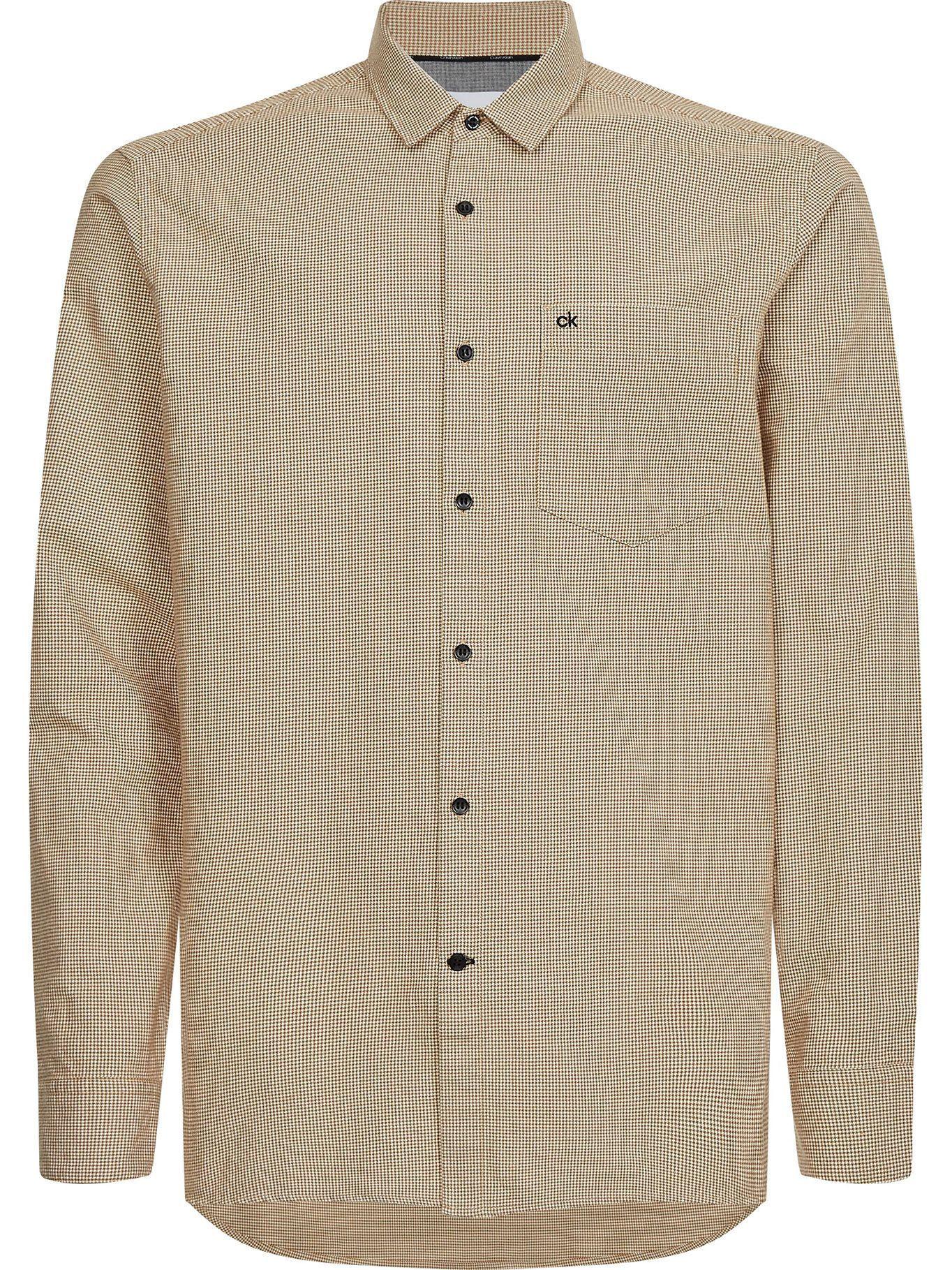 Camisa Regular Fit Flannel Beige Calvin Klein-0