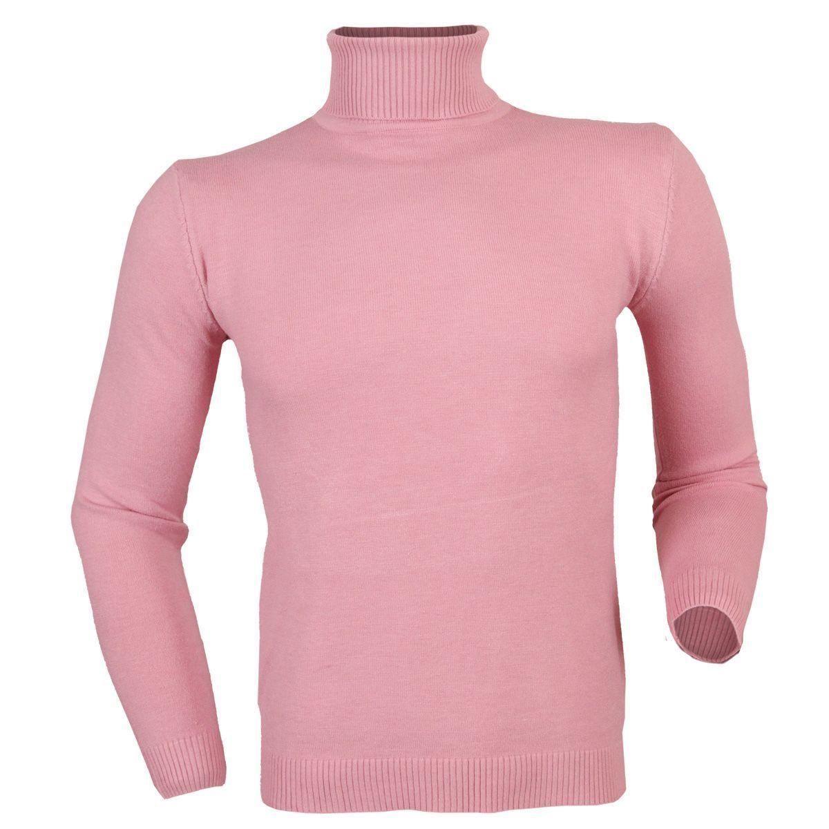 Sweater Palo Rosa New Hilo Fino Cuello Alto Modelo 805-0