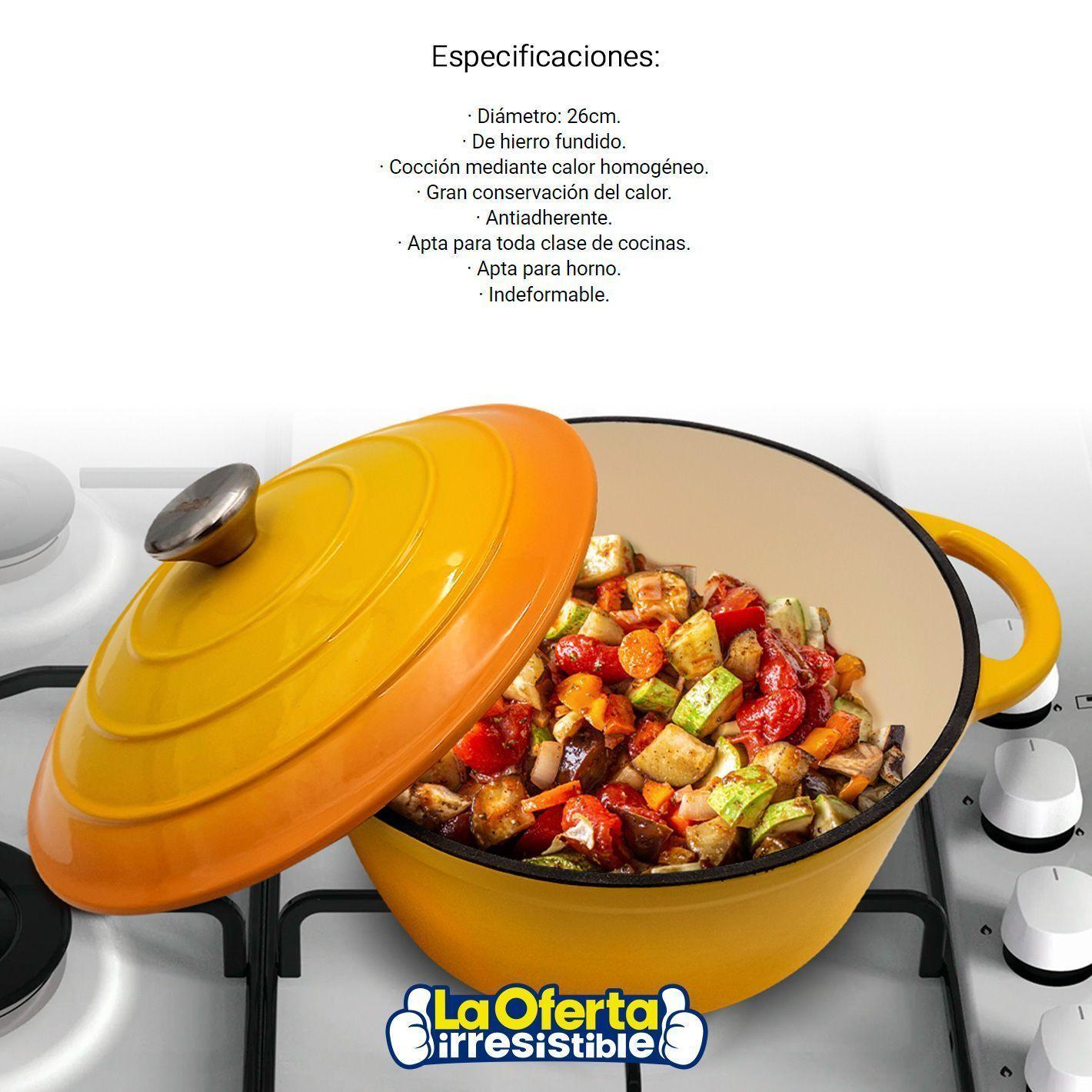 Olla Antiadherente con Tapa Hierro Fundido 26cm Keep Cocina-2