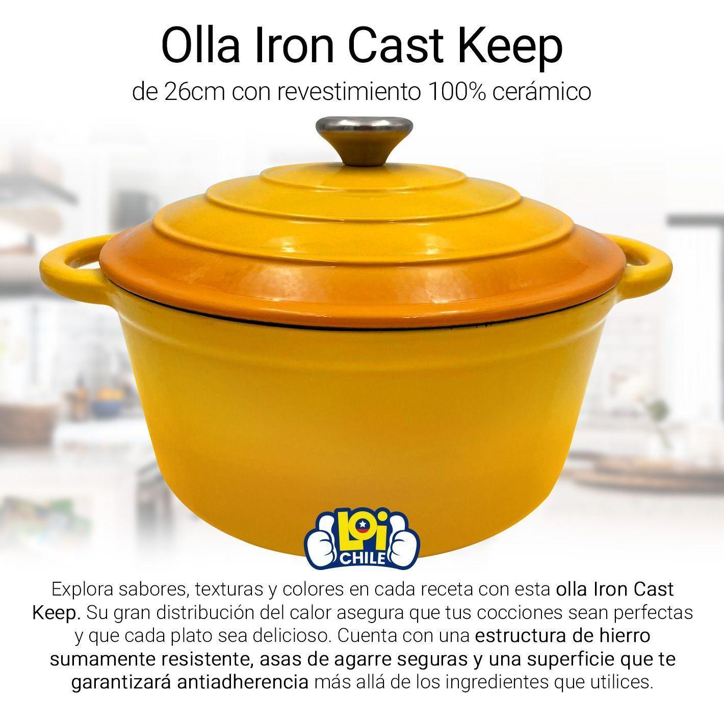 Olla Antiadherente con Tapa Hierro Fundido 26cm Keep Cocina-1