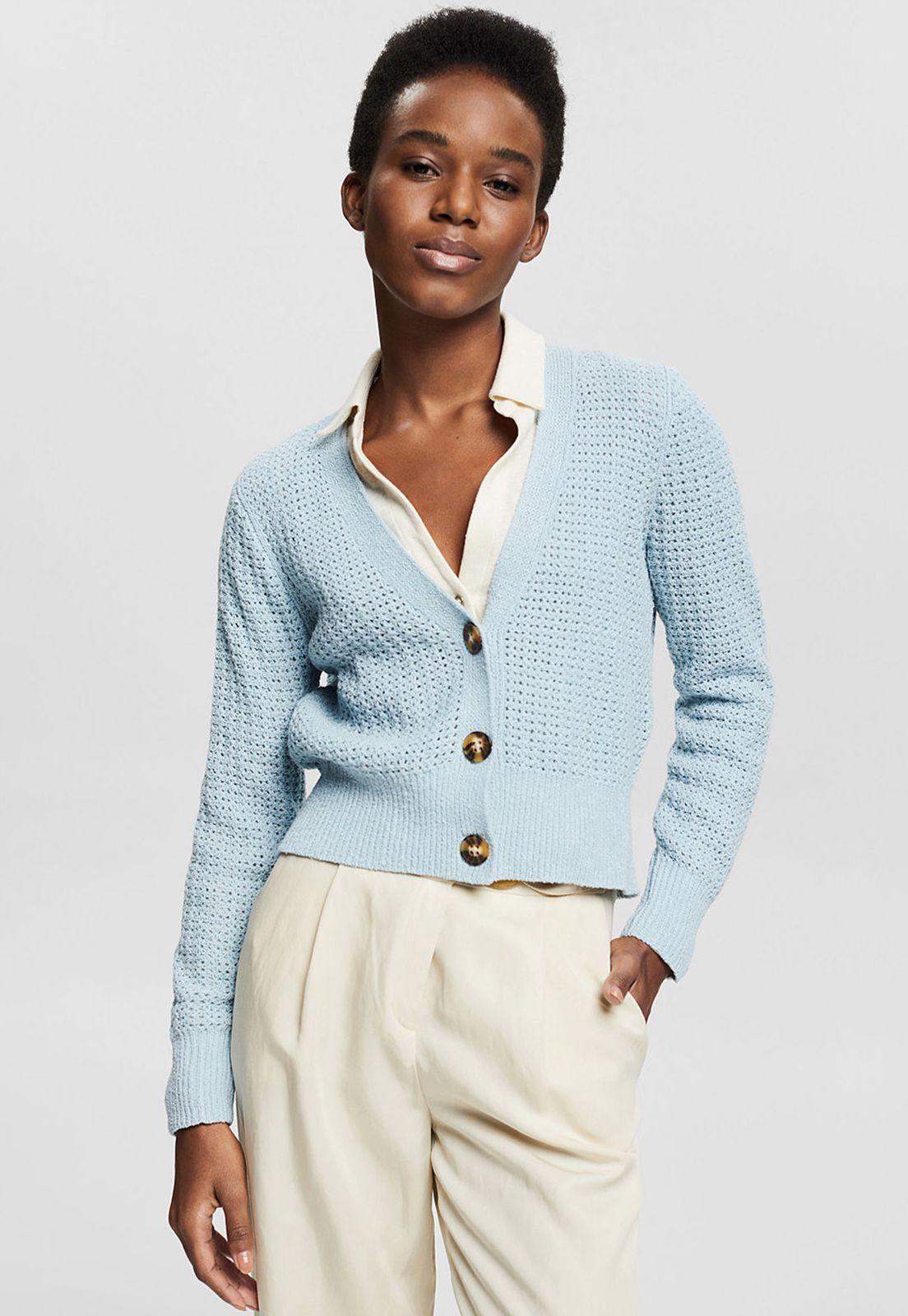 Cárdigan De Punto Calado Esprit-0