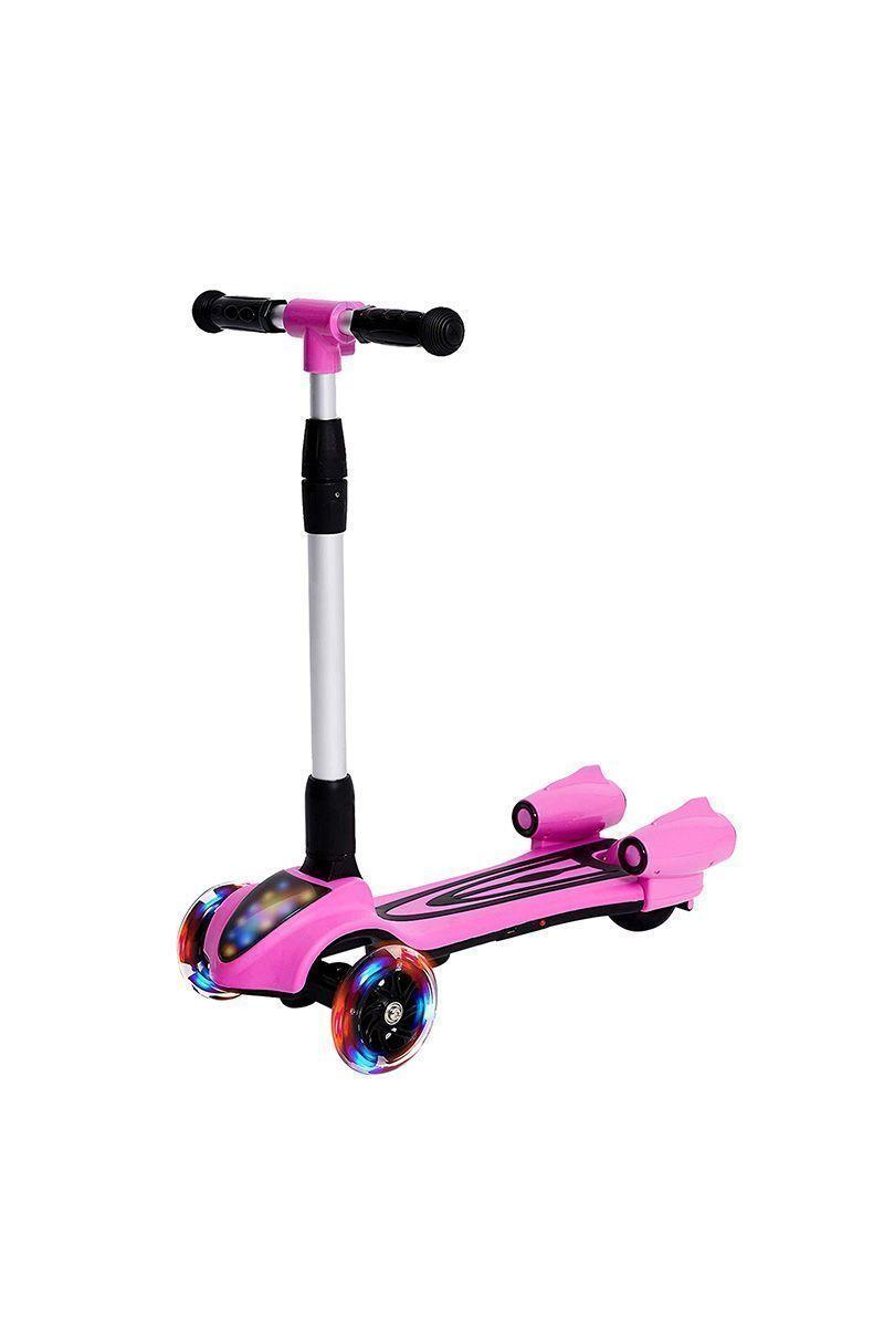 Scooter Infantil Luces LED Efecto Cohete Rosa-0