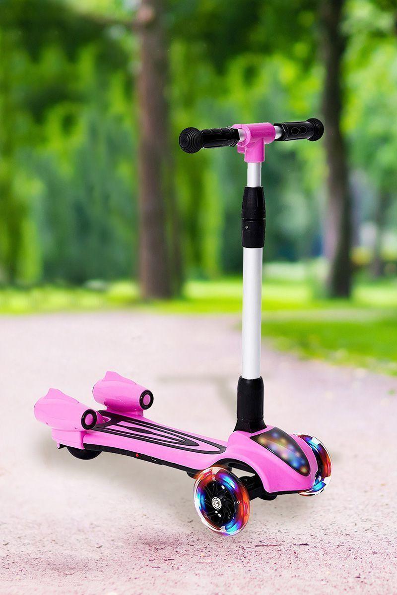 Scooter Infantil Luces LED Efecto Cohete Rosa-5