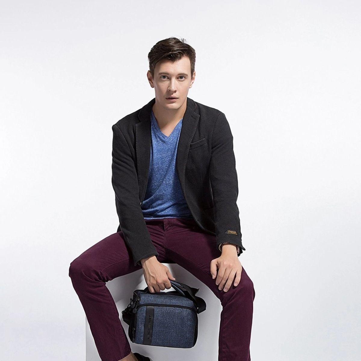 Bagsmart Bolso de hombro para cámara Montreal – Azul Marino-4