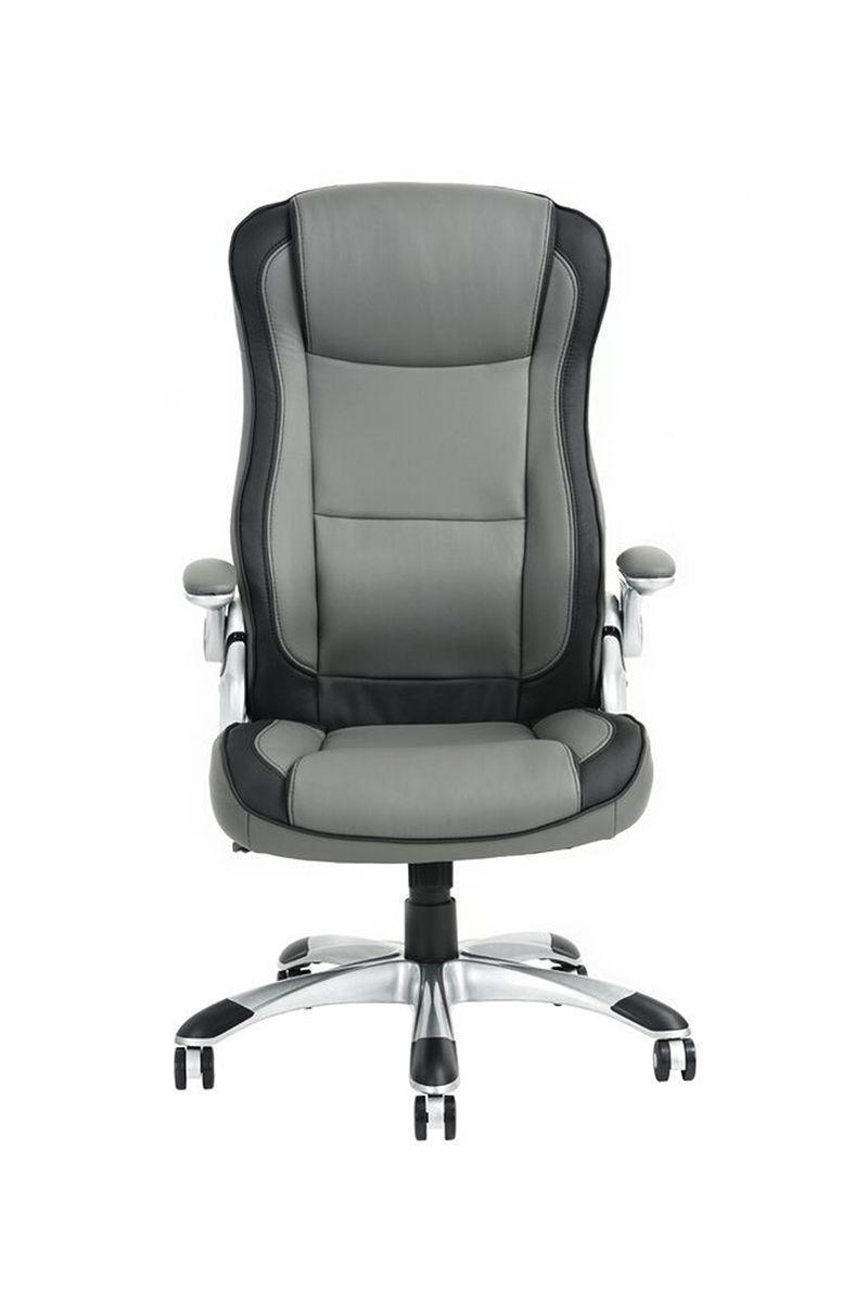 Silla De Oficina Ejecutiva Pu Ergonómica Ajustable Gris-2