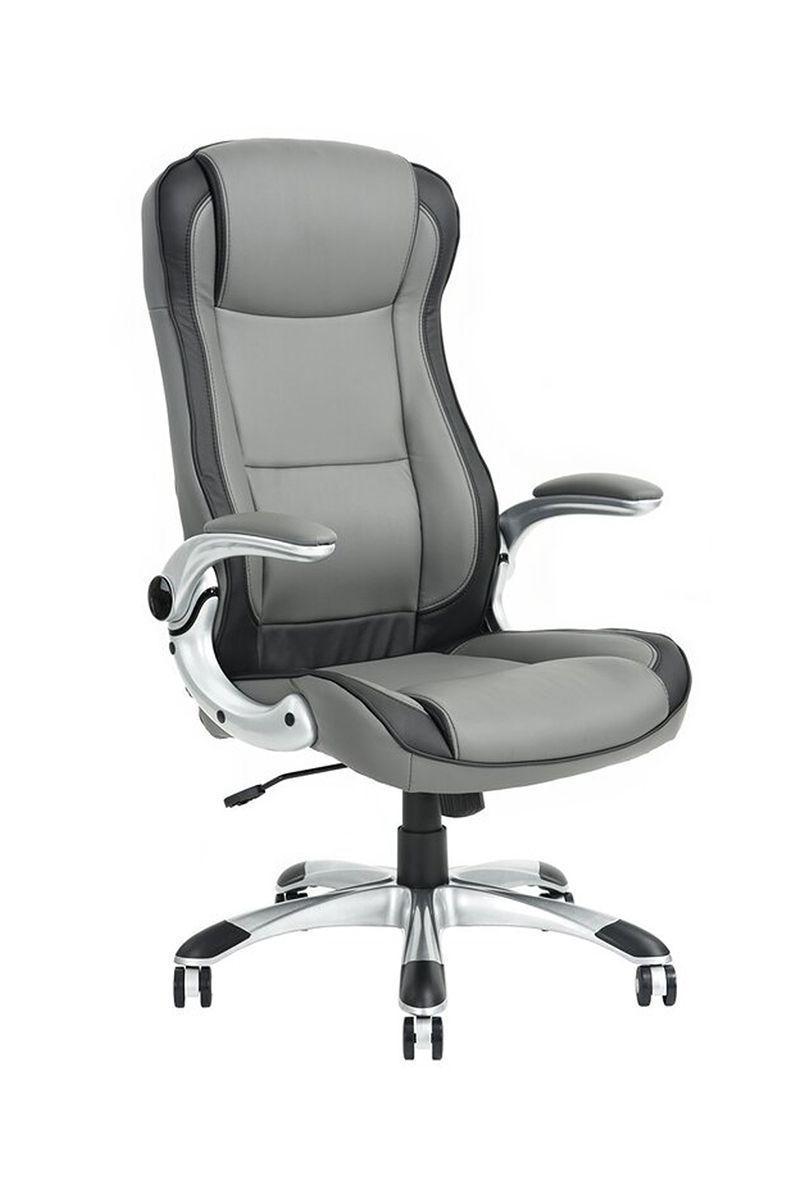 Silla De Oficina Ejecutiva Pu Ergonómica Ajustable Gris-0