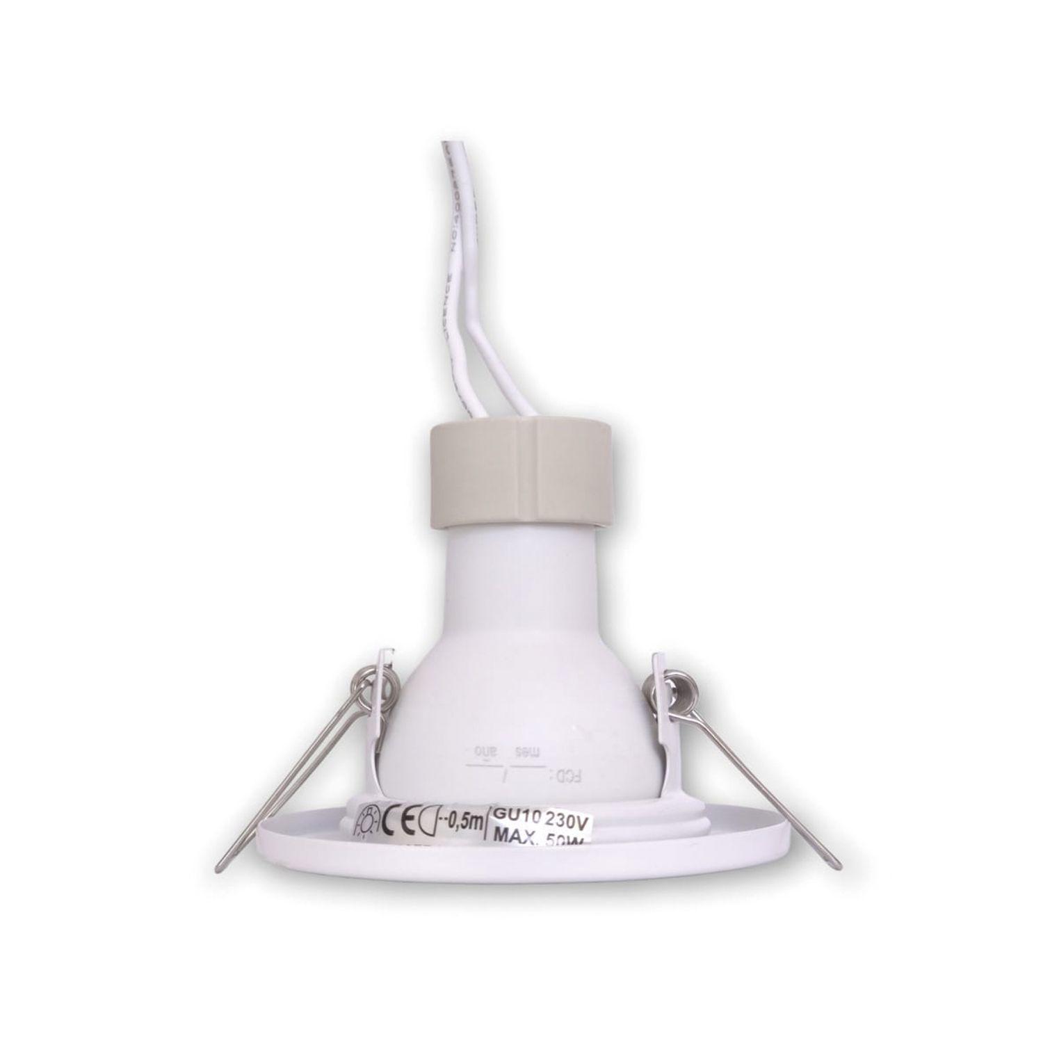 Pack 5 Focos LED Embutido Fijo Porta GU-10 Livorno MR16 Blanco-8