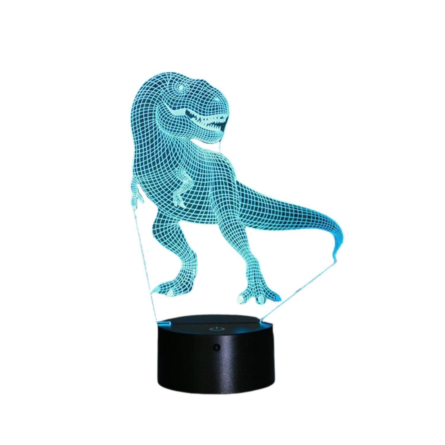 Lámpara de noche espantacuco 3D Rex Multicolor-0