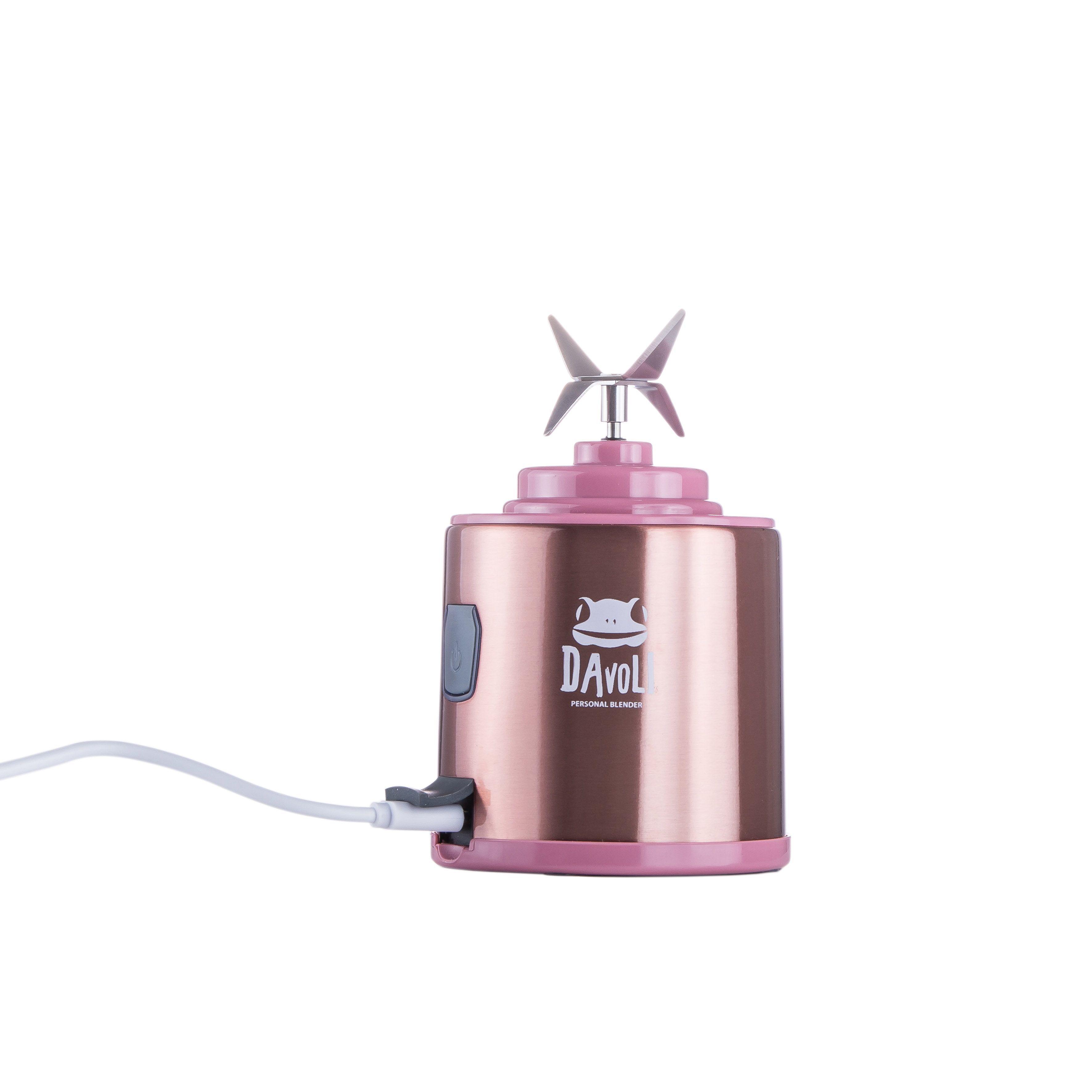 Licuadora Personal Portátil Davoli S-Pow Vaso de Vidrio Rosada-1