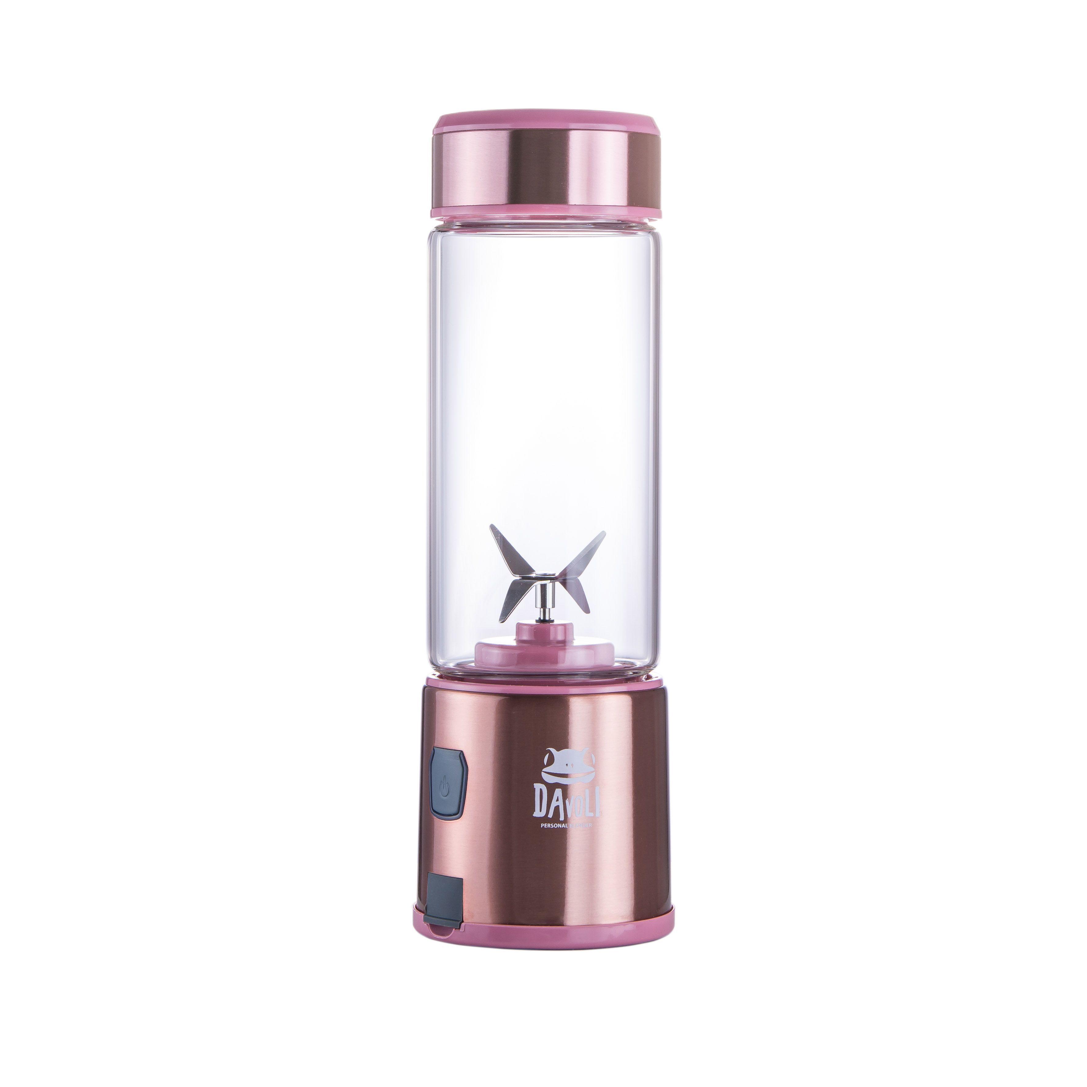 Licuadora Personal Portátil Davoli S-Pow Vaso de Vidrio Rosada-0