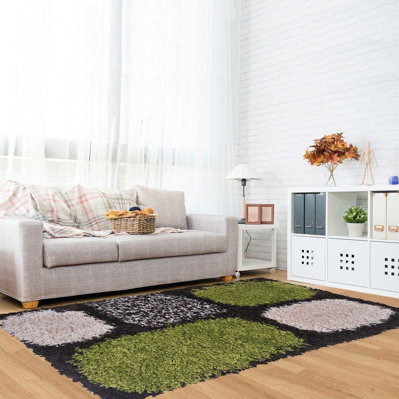 Alfombra Shaggy Roma 133x180 Piedras Verde-3