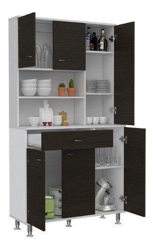 Mueble Cocina Blanco/wengue 169x90x35.tuhome-1