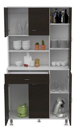 Mueble Cocina Blanco/wengue 169x90x35.tuhome-0
