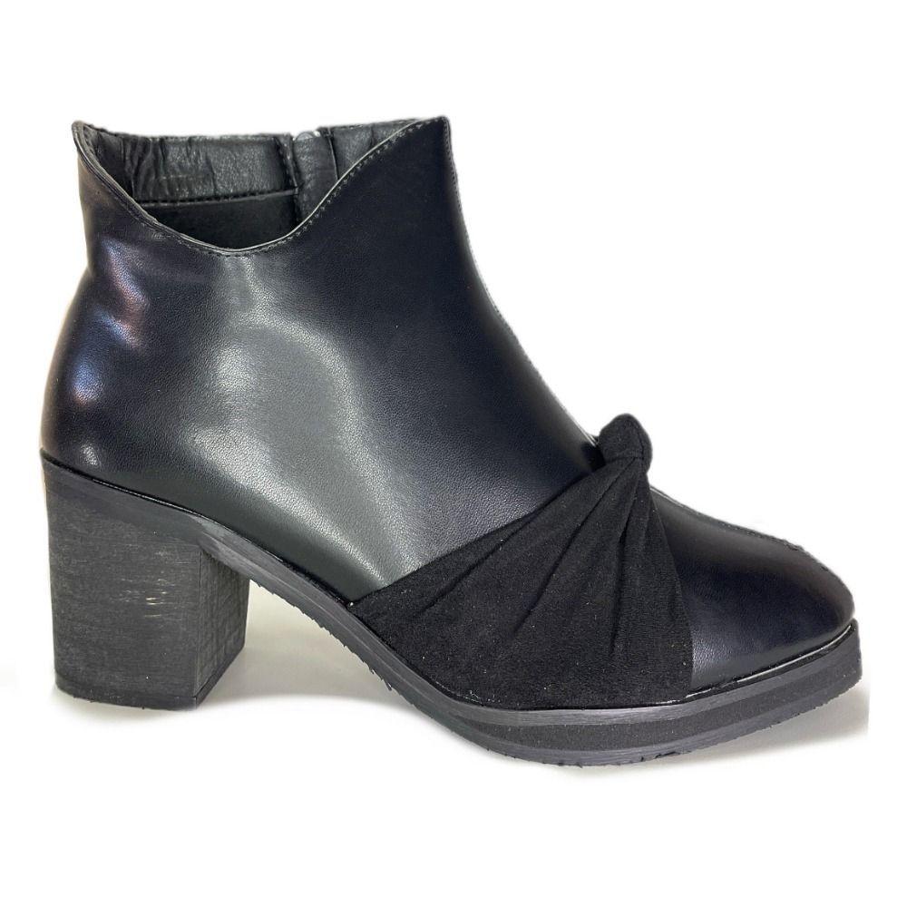 Botin Mujer taco negro Trezas-0