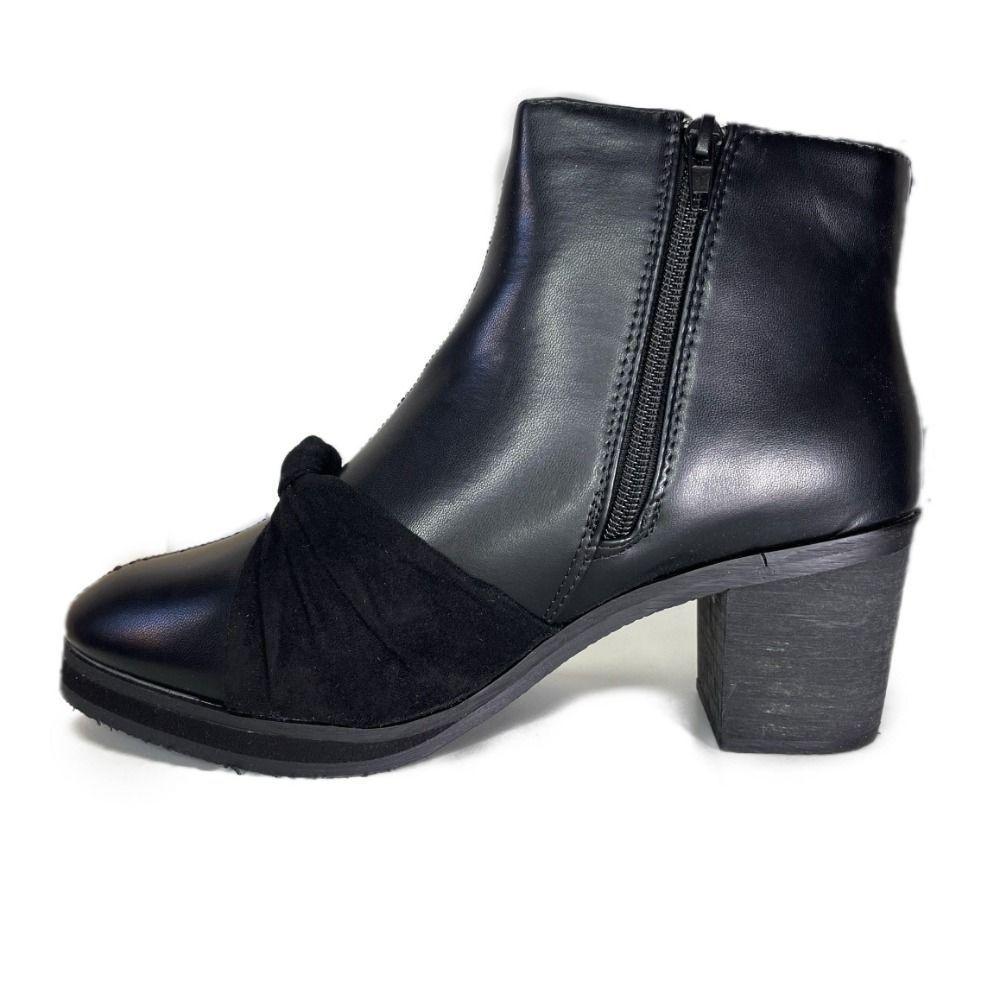 Botin Mujer taco negro Trezas-1