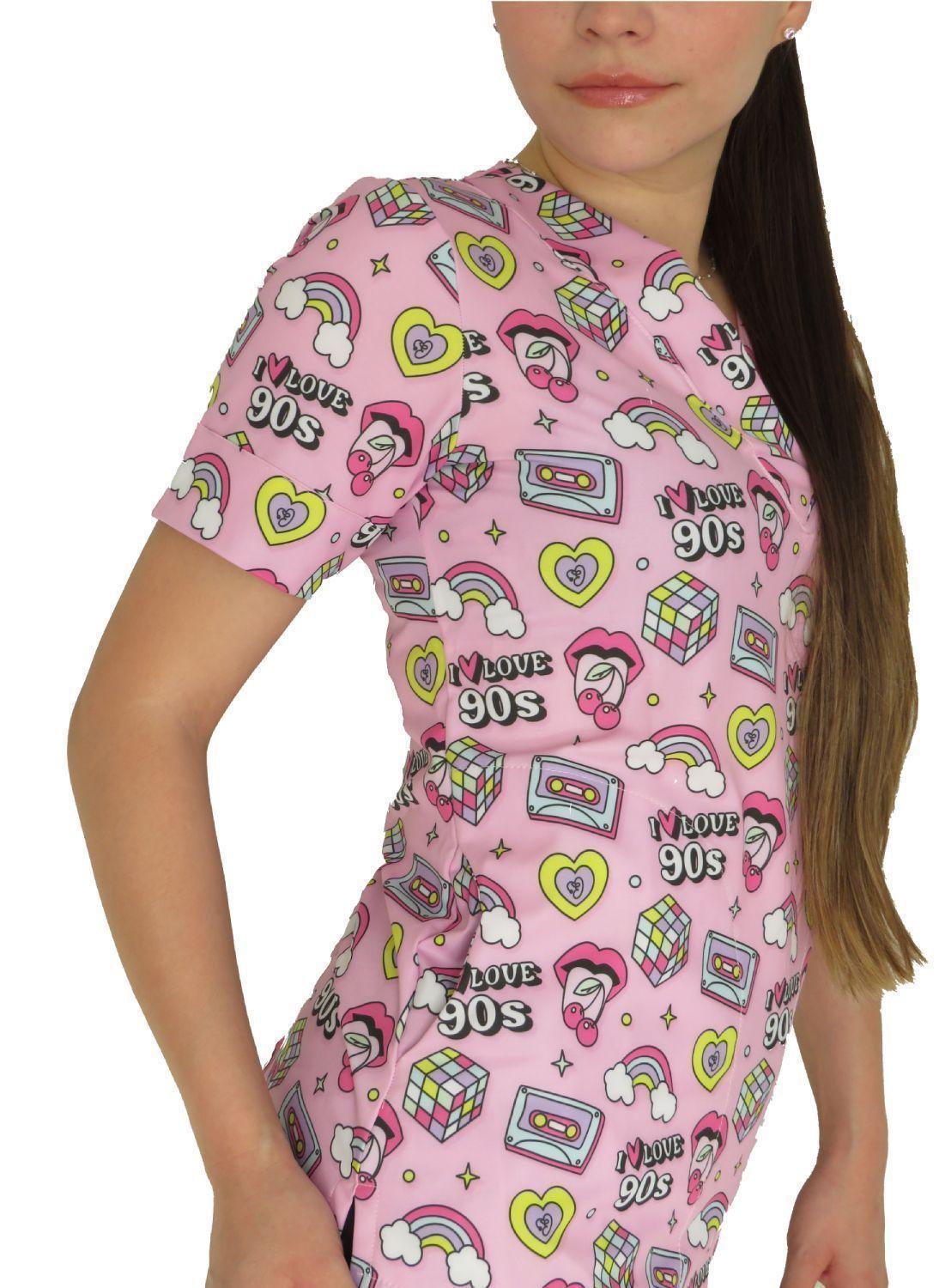 TOP ANTIFLUIDO EFFIS I LOVE 90´S - UNIFORMES CLÍNICOS-1
