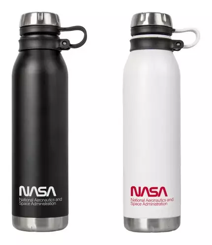 Botella Pack X2 Para Agua Termica Nasa Ecologica Negro-Blanco-0