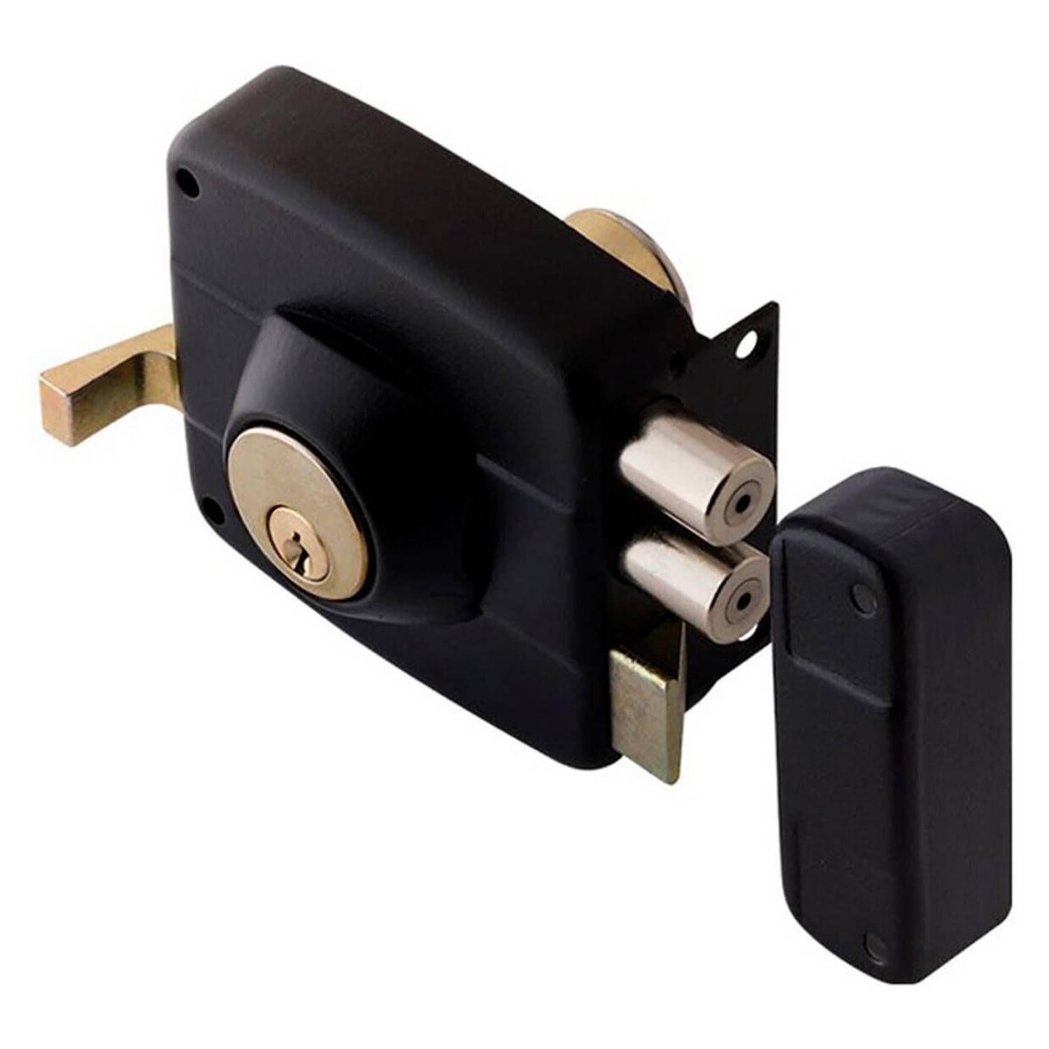 Chapa Cerradura Sobreponer Doble Cerrojo Seguridad-0