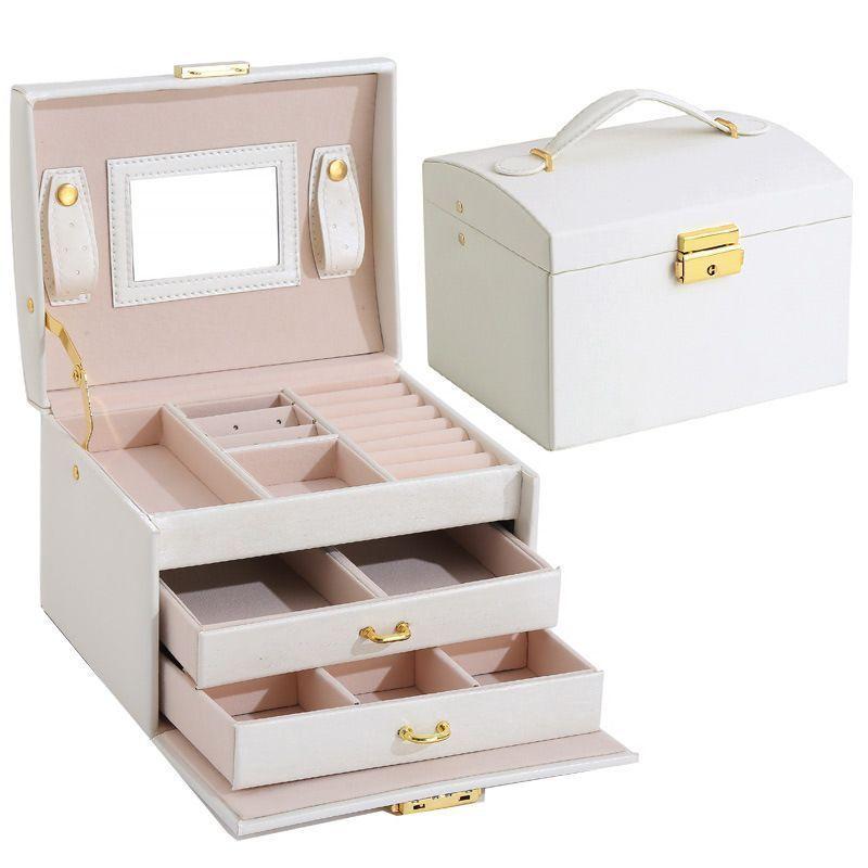 Joyero Caja De Joya Con Espejo Tipo Maleta Organizador Joyas-1
