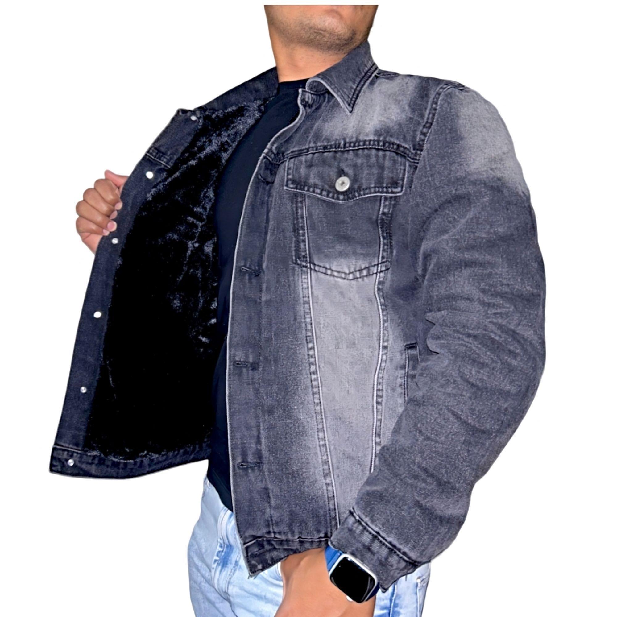 Chaqueta Mezclilla Polar Gris Focalizado Hombre-0