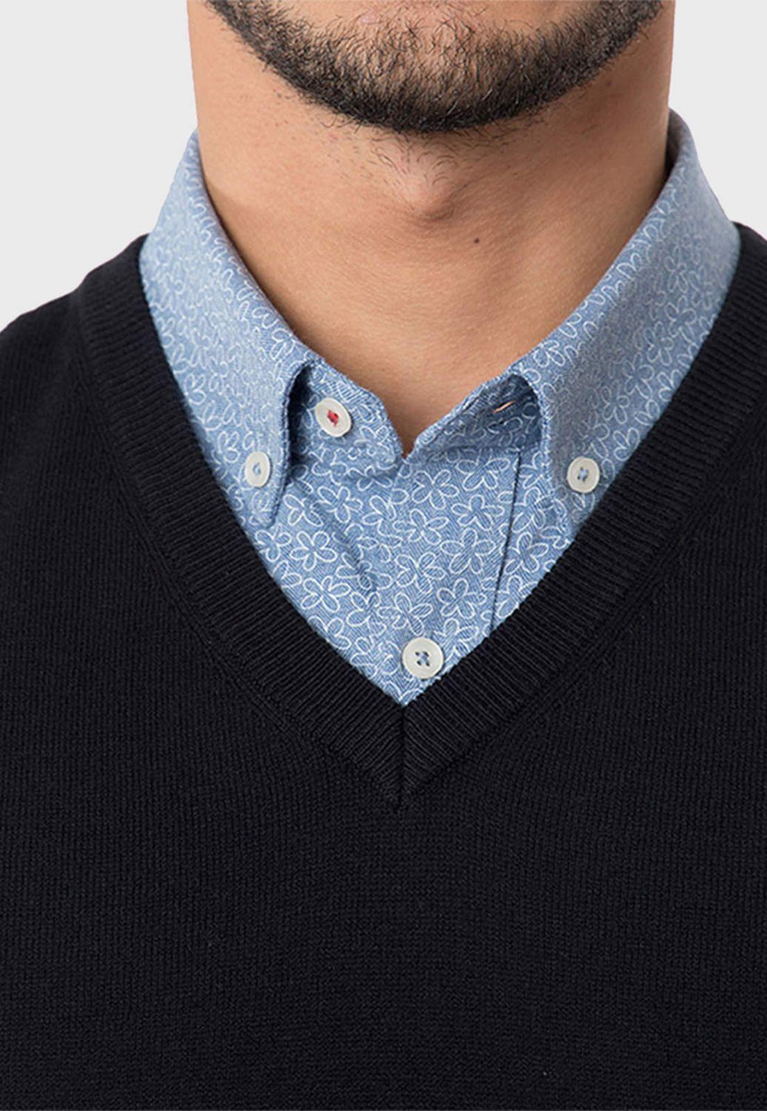 Sweater Casual Garment V-Neck Sin Mangas-2