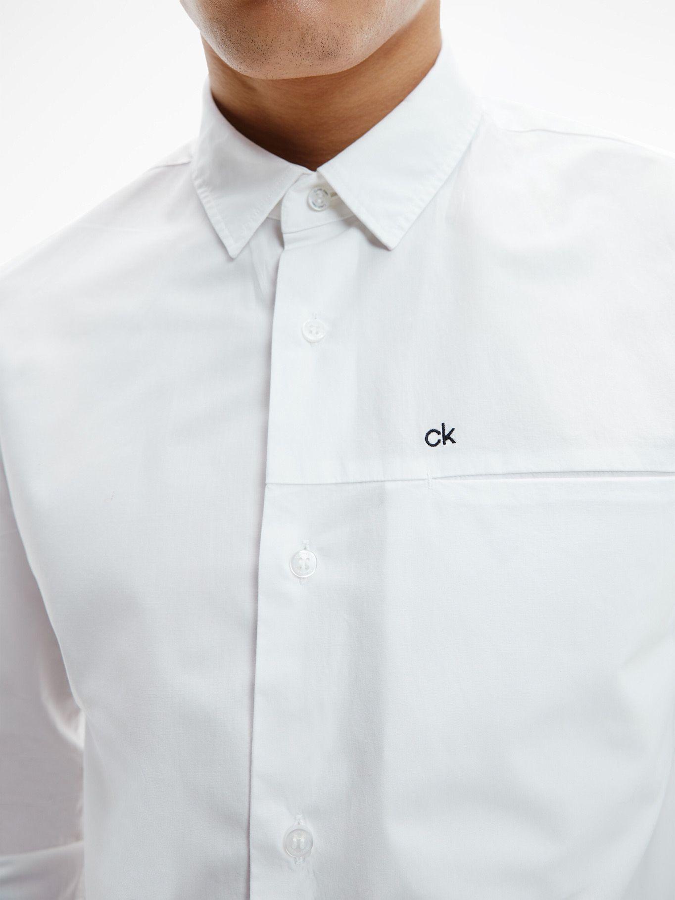 Camisa Stretch Poplin  Blanco Calvin Klein-2